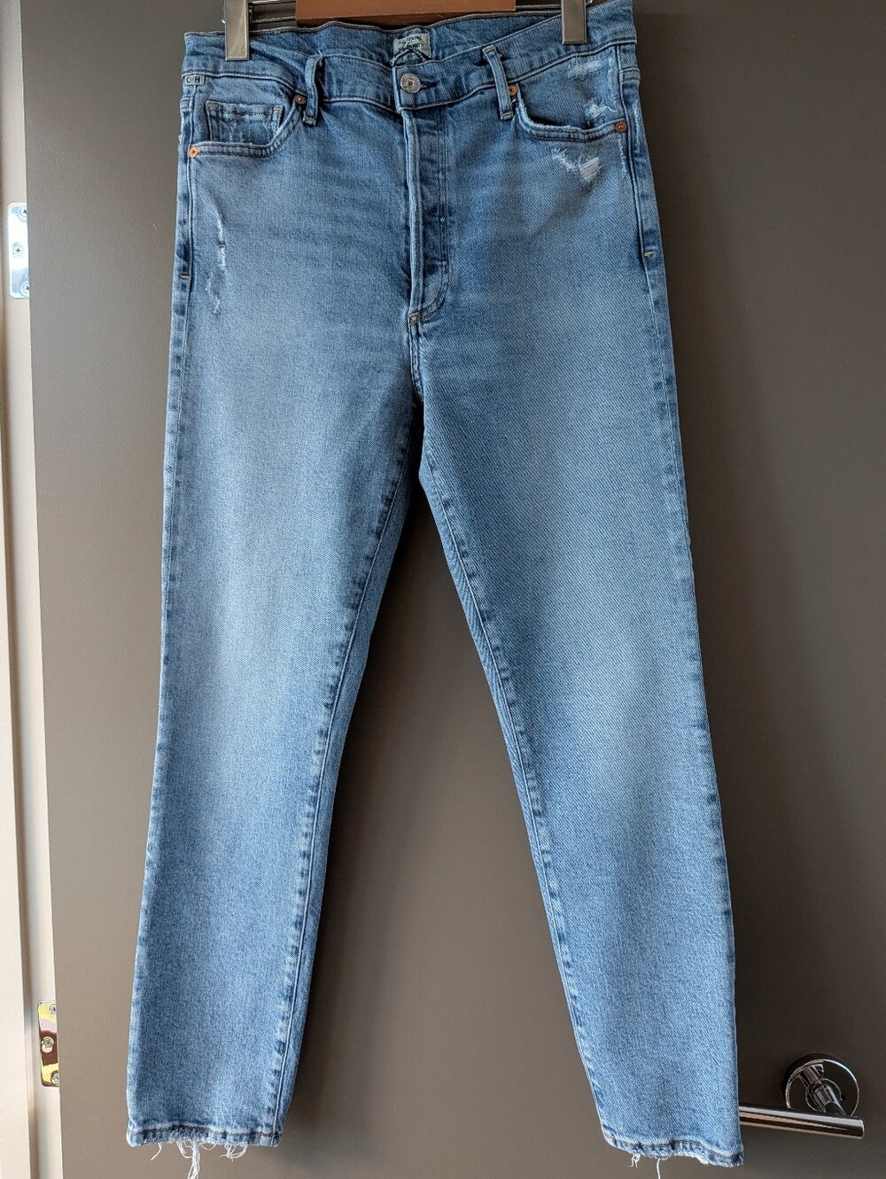 CitizensOfHumanity Olivia Jeans 29 Moments High Rise Slim Button Fly Distressed